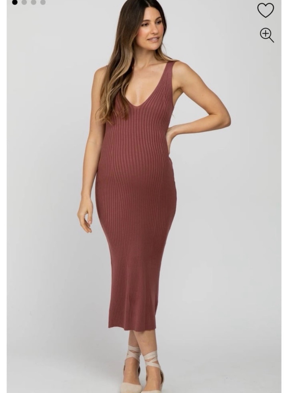 Pink Blush Maternity Mauve Sleeveless Ribbed Dress